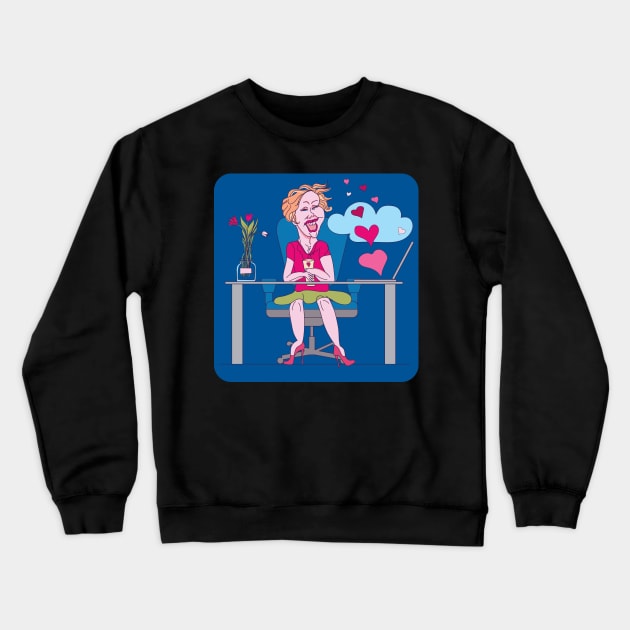 Boss Girl Working from home Crewneck Sweatshirt by IngaDesign